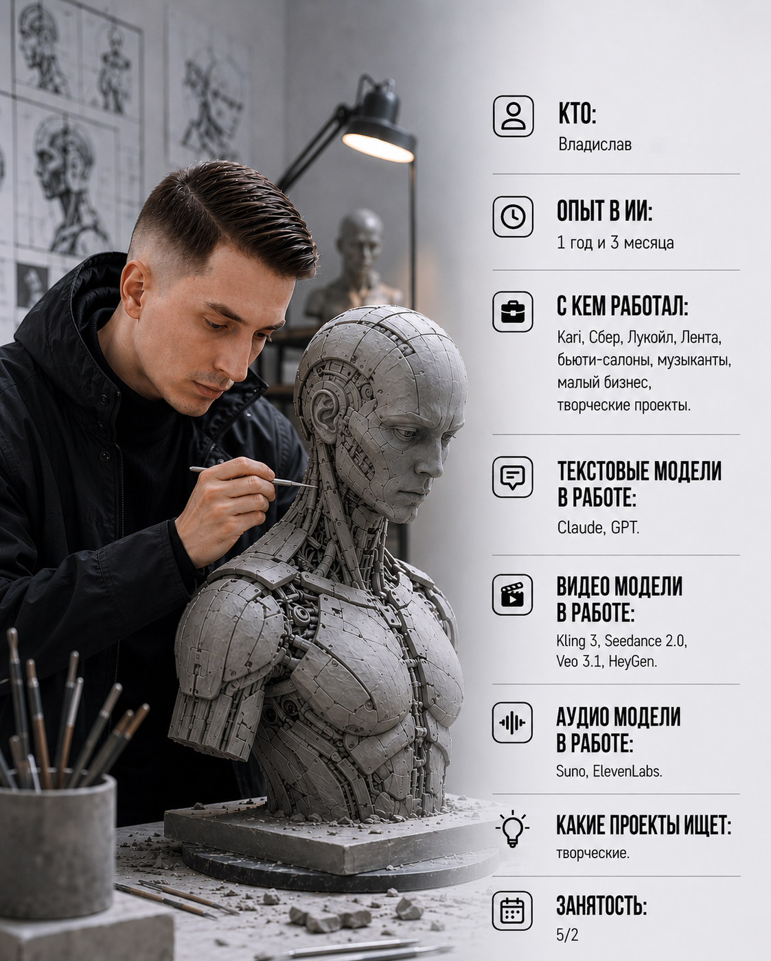 Карточка Владислава с QR-кодом SABANEEVPRO